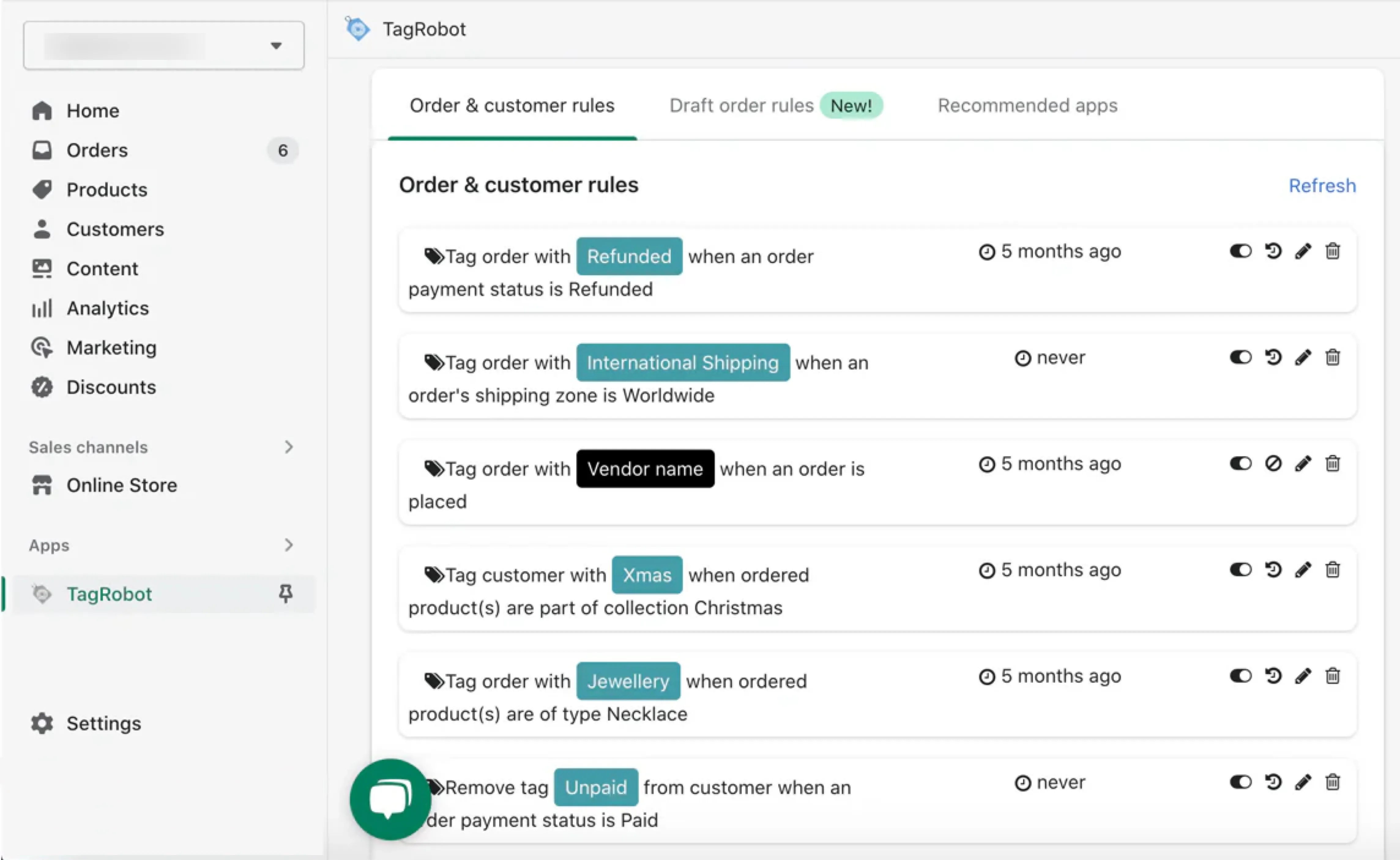 Create rules for tagging orders, customers and draft orders.